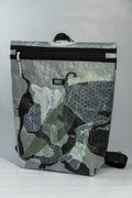 SOLD TURTLE Daily Backpack – Grey & Green Abstract