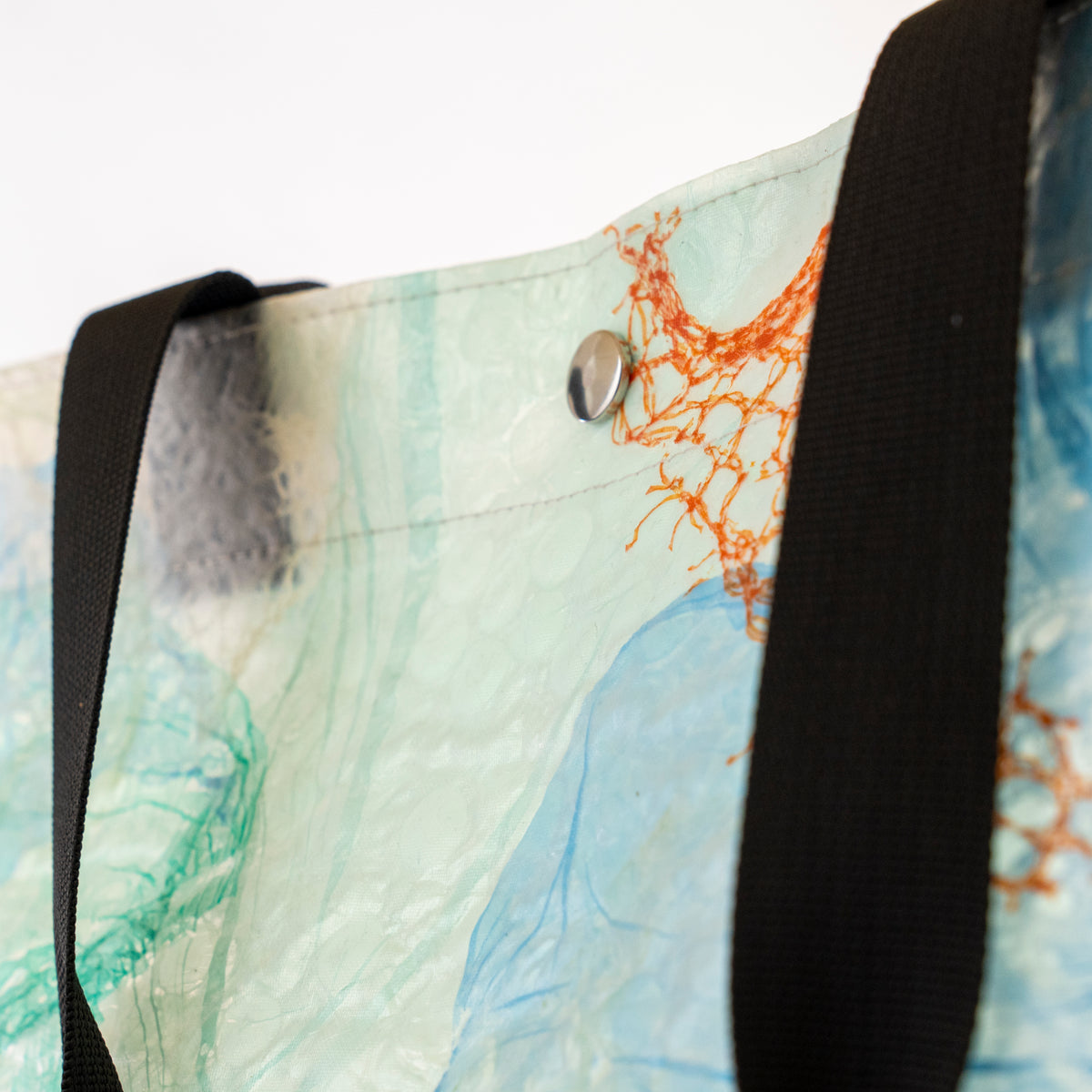 SOLD OCEAN Tote Bag - Teal Mesh Abstract